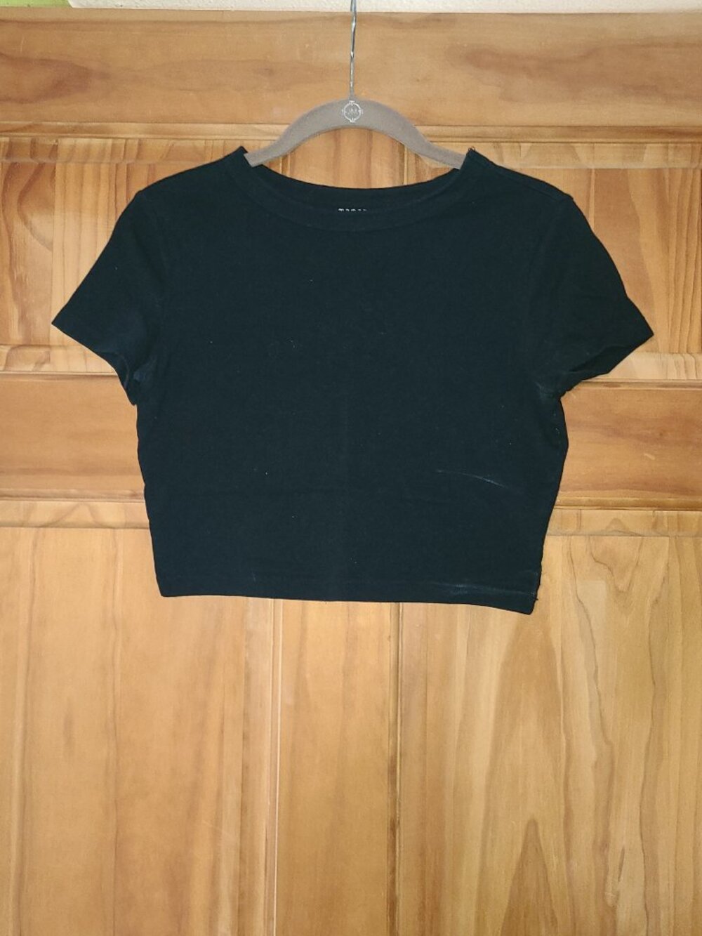 wild fable Black Cropped T Shirt